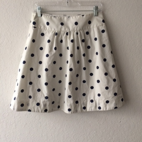 J. Crew White and Navy Blue Polka Dot Skirt J1274 - Picture 6 of 6